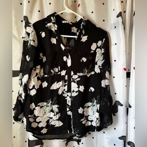 Candie's Black and White Button Down Shirt